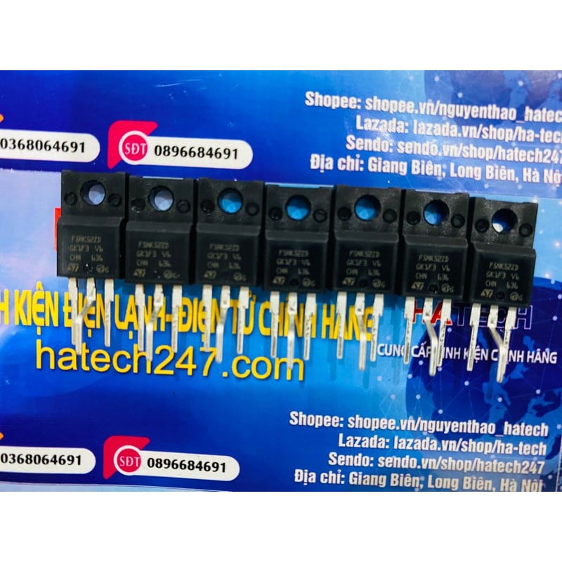 MOSFET N-CHANNEL STF5NK52ZD 5NK52ZD F5NK52 5A 520V Mới Chính Hãng túi 5 con