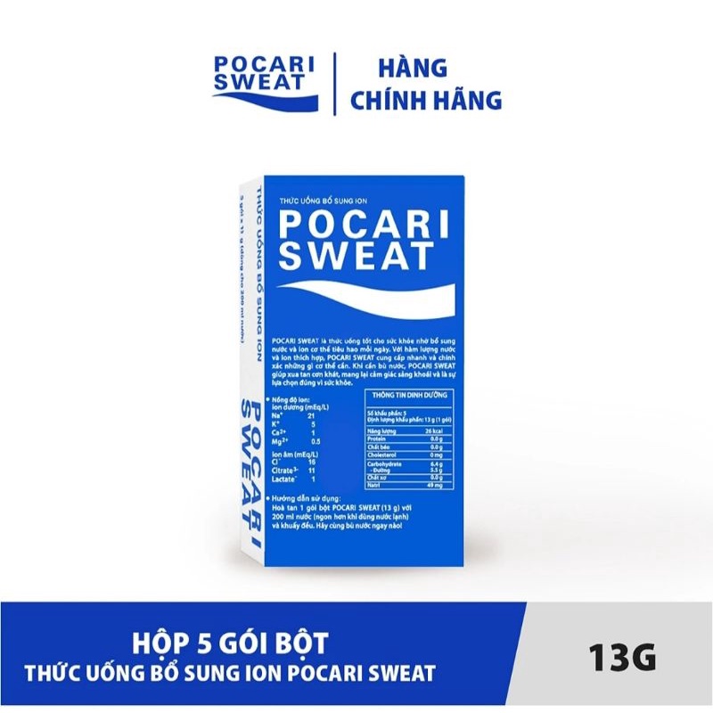 HỘP 5 GÓI - CHÍNH HÃNG - DATE T12 2024 năm sau - 02 2025 BỘT POCARI SWEAT