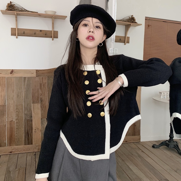 Áo Khoác Cardigan Dệt Kim Tay Dài Thiết Kế Mới Phong Cách Pháp Thời Trang Thu Đông Cho Nữ