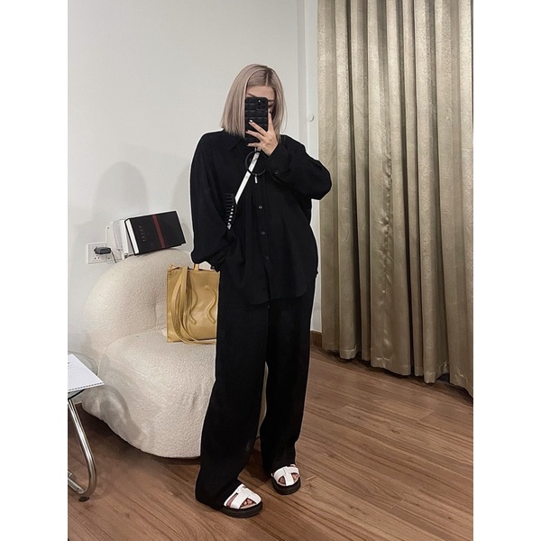Set Sơmi đen + Quần Dài
