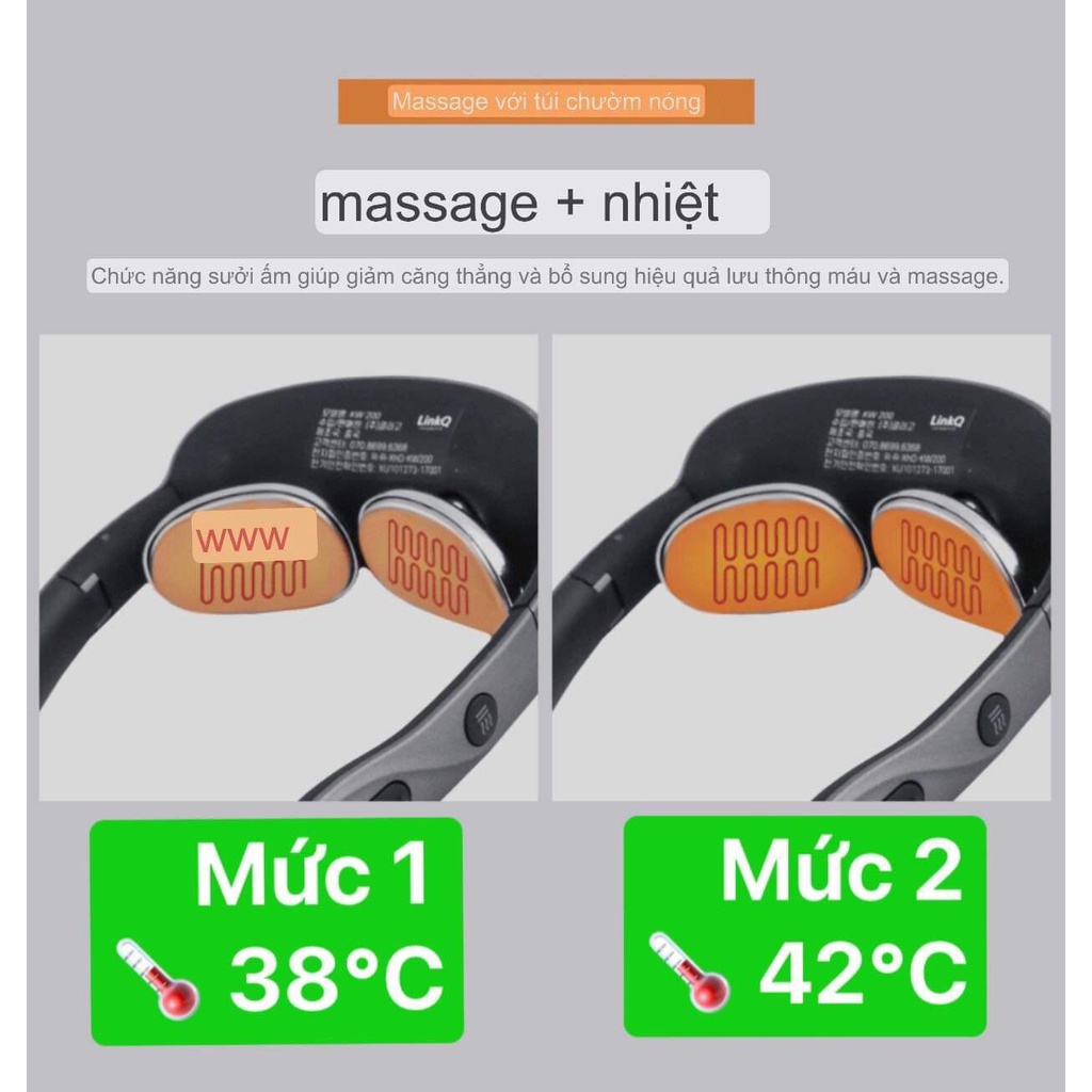 ❤️MÁY MASSA TRỊ LIỆU ĐỐT SỐNG CỔ BẰNG NHIỆT TẦN 5 KIỂU NÓNG LẠNH LINKQ❤️