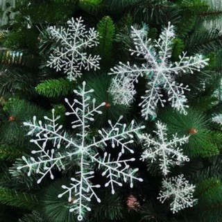 Sét bông tuyết nhựa đủ cỡ phụ kiện dán kính treo trang trí cây thông noel ngày lễ giáng sinh
