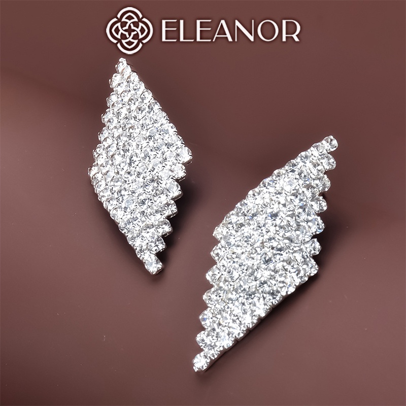 Bông tai nữ chuôi bạc 925 Eleanor Accessories đính đá hình thoi dài phụ kiện trang sức 4928