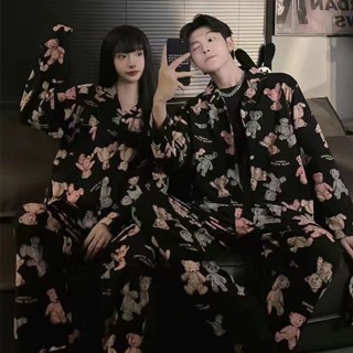 Đồ ngủ nam nữ gấu baby boo chất cotton xịn loại 1 siêu thoáng và thoải mái phiên bản dài tay thu đông