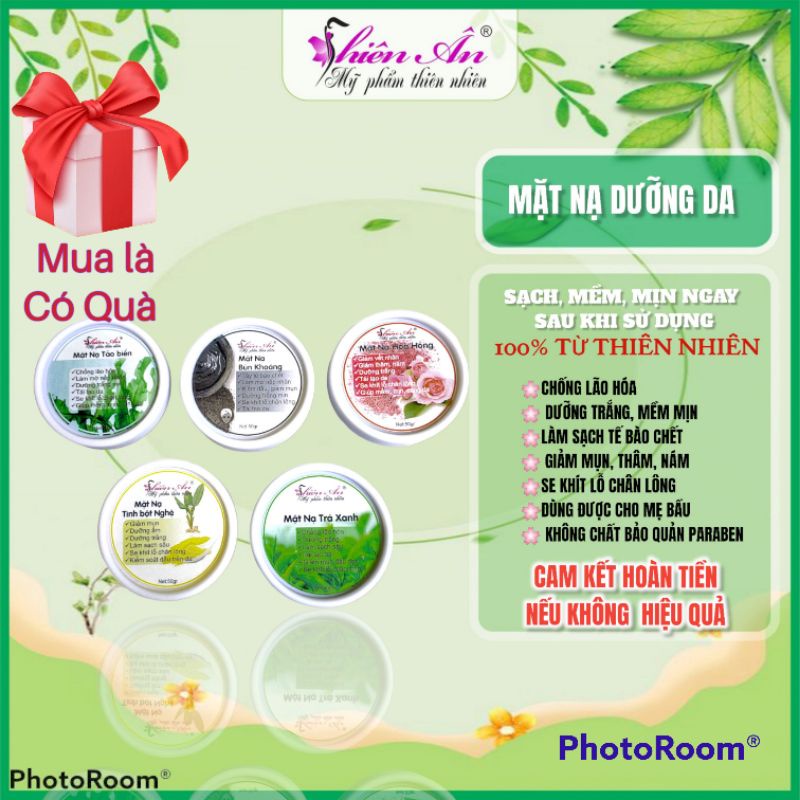 Mặt nạ trà xanh, mặt nạ hoa hồng, mặt nạ nghệ, mặt nạ bùn khoáng, mặt nạ tảo biển