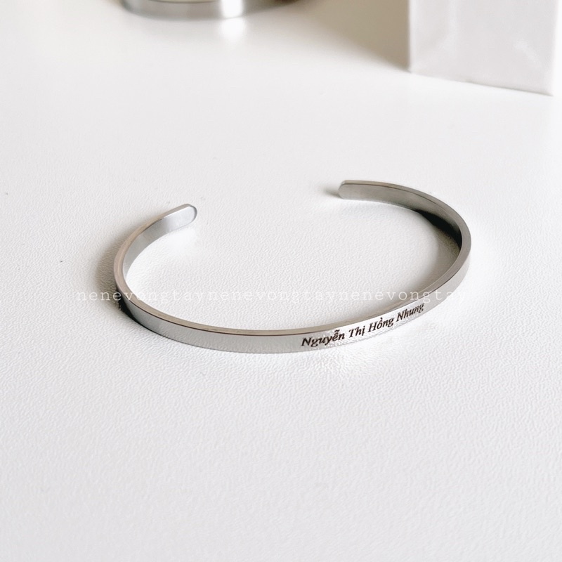 Vòng tay Nguyên inox Khắc tên 3 màu