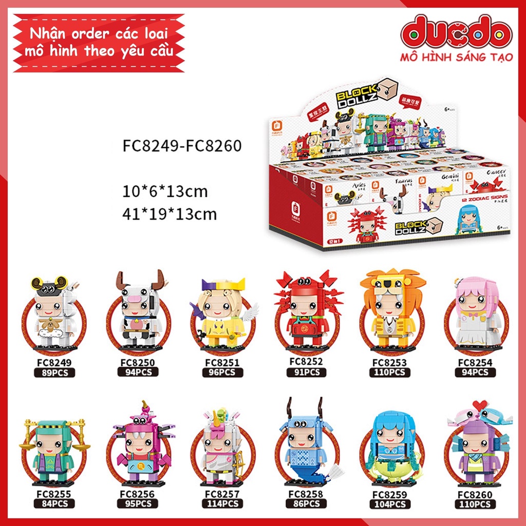 Bộ Brick Headz 12 cung hoàng đạo - Đồ chơi Lắp ghép Minifigures Mô hình Mini BrickHeadz FC8249-8260