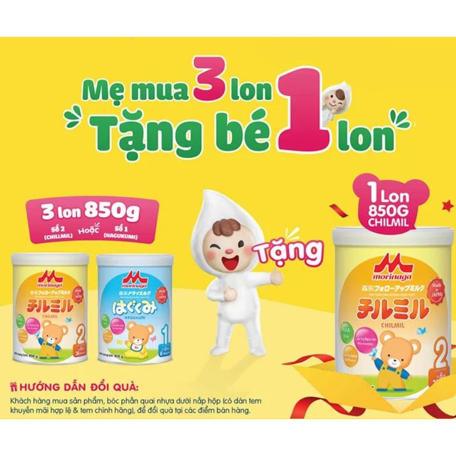 Sữa bột Morinaga Chilmil số 2 mẫu mới 850g