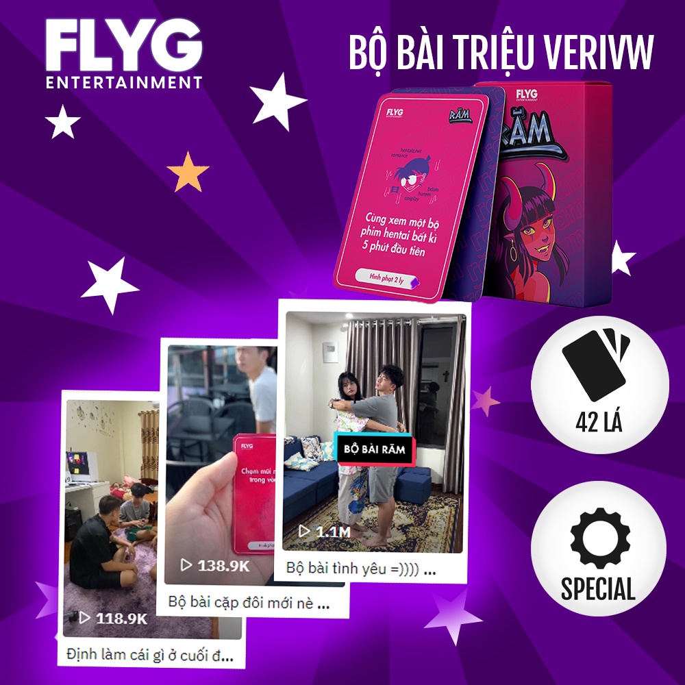 Bộ bài tình yêu RĂM CARD kết nối trái tim thấu hiểu cảm xúc cho các cặp đôi hoặc vợ chồng mới cưới bộ bài gồm 42 lá bài