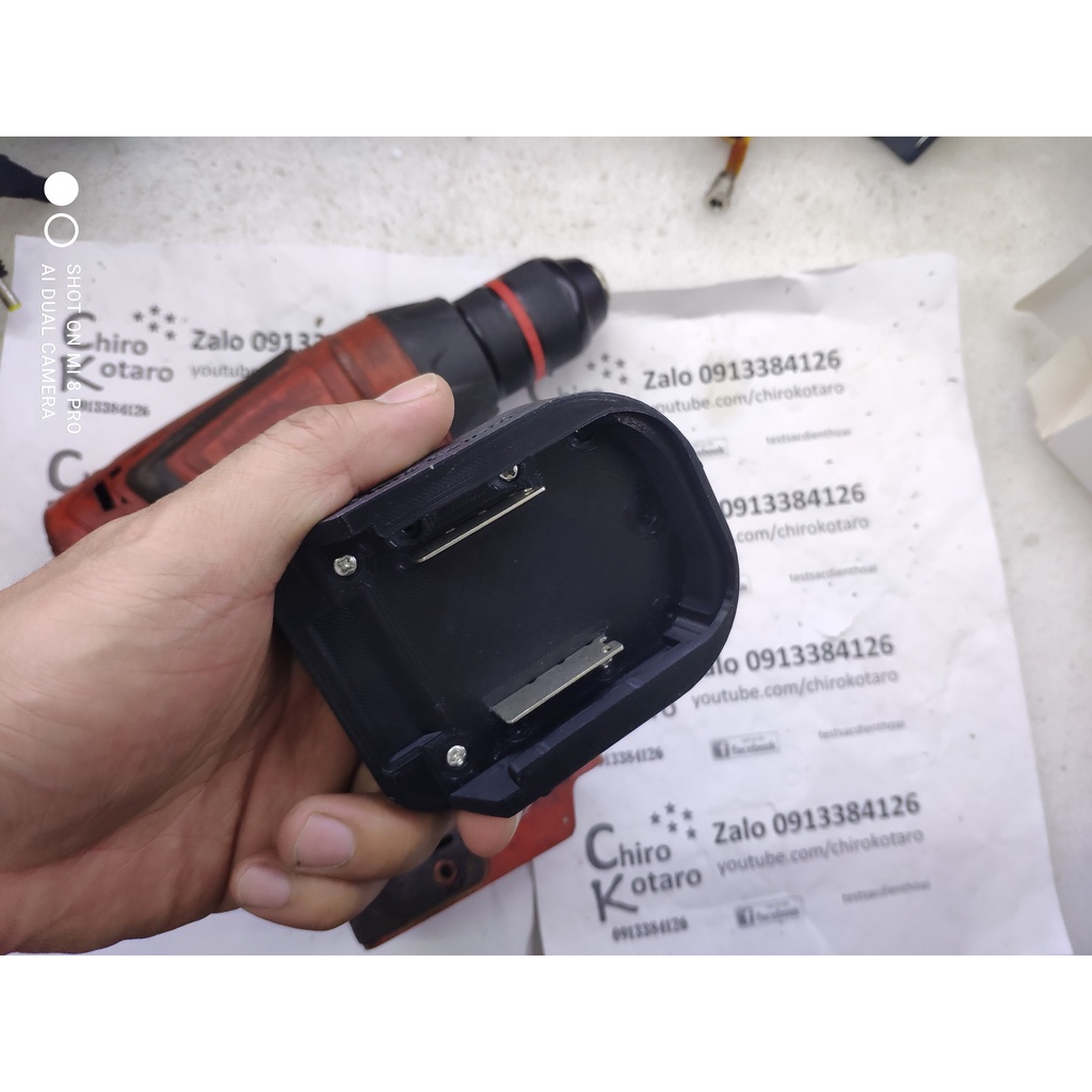 Đế chuyển chân pin máy KEYANG 18V sang dùng pin Makita LXT