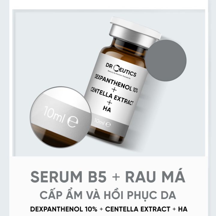 [HB GIFT] Tinh Chất Cấp Ẩm và Phục Hồi Da Serum B5 DrCeutics Dexpanthenol 10% + Centella Extract + HA 10ml