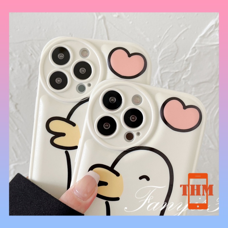 Ốp Điện Thoại Mềm Hình Vịt Dễ Thương Cho Iphone 14 13 12 11 pro Max X XR XS Max 8 7 Plus-5014
