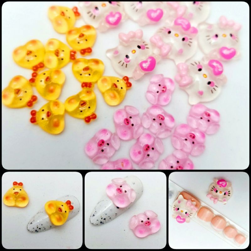 charm thú - gà , heo , mèo kitty