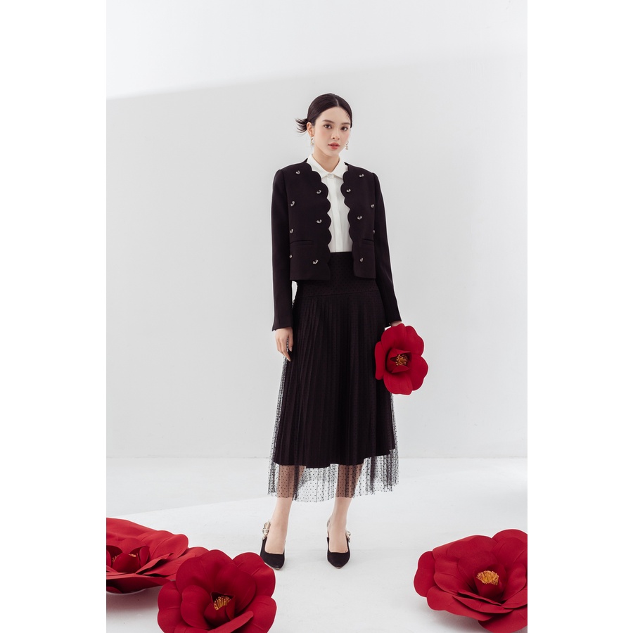 madebyChloé - Áo khoác viền tròn vỏ sò đính đá nổi JENNY JACKET | BigBuy360 - bigbuy360.vn