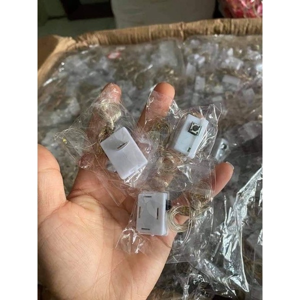Đèn led đom đóm 2m màu vàng trang trí tháp oản quà tết
