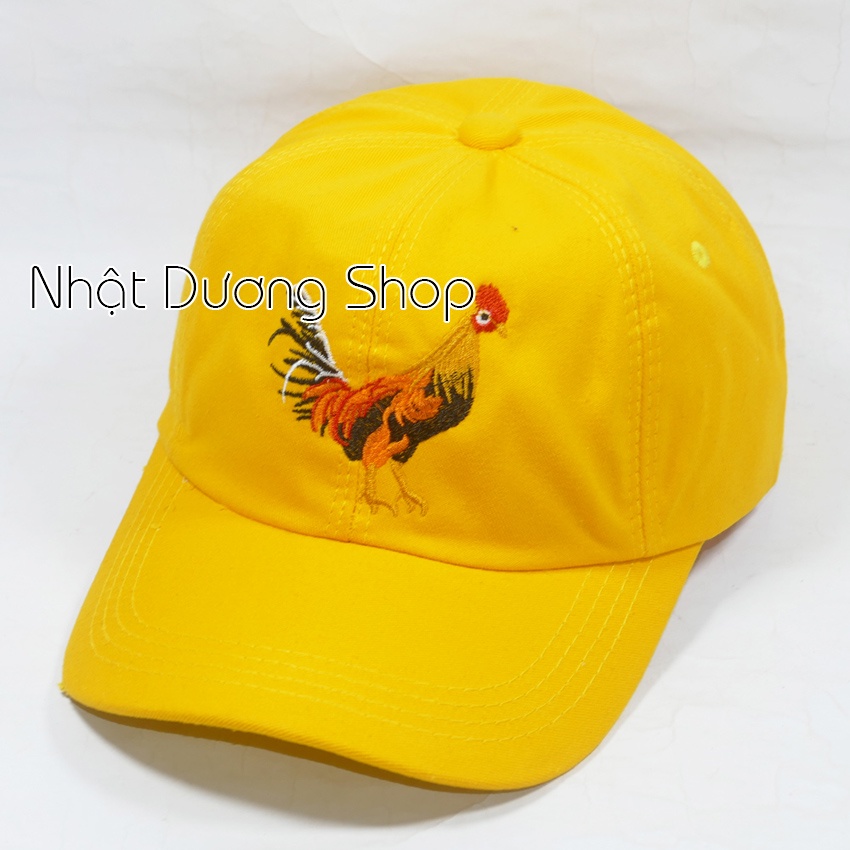 [ Nhiều màu ]Mũ lưỡi trai, nón kết vải kaki thêu hình con gà cao cấp, - Kiểu dáng thời trang cá tính.