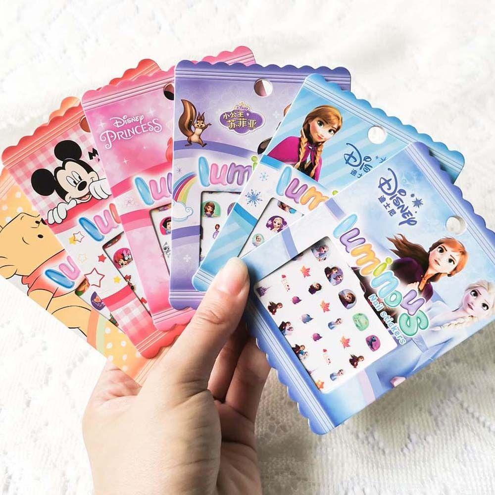 Miếng Dán Trang Trí Móng Tay In Hoạt Hình Công Chúa Elsa Anna Micky Dễ Thương Cho Bé