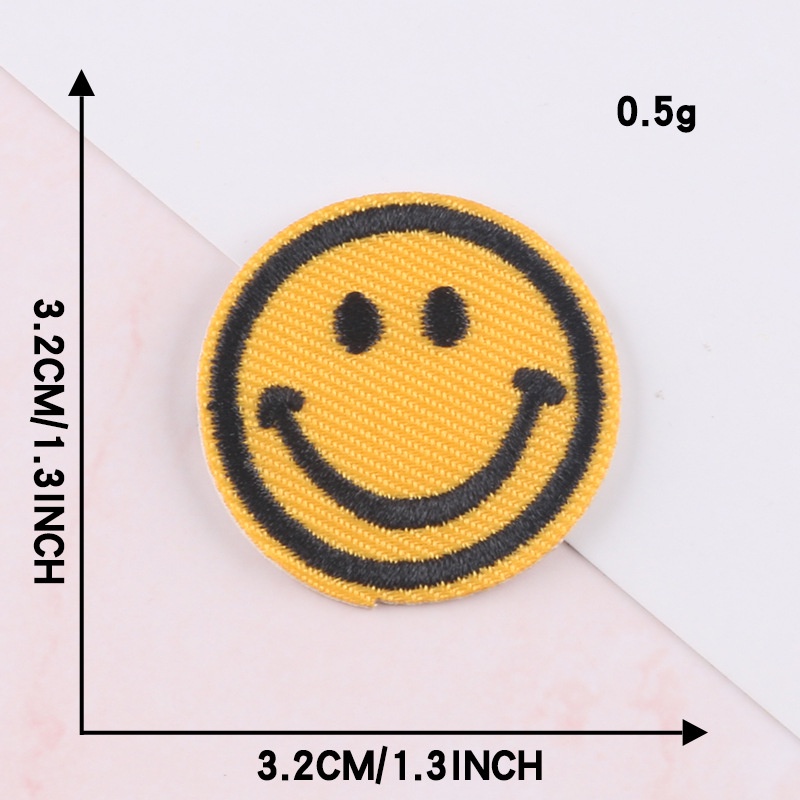 Sticker Ủi Thêu Hình Mặt Cười 5CM