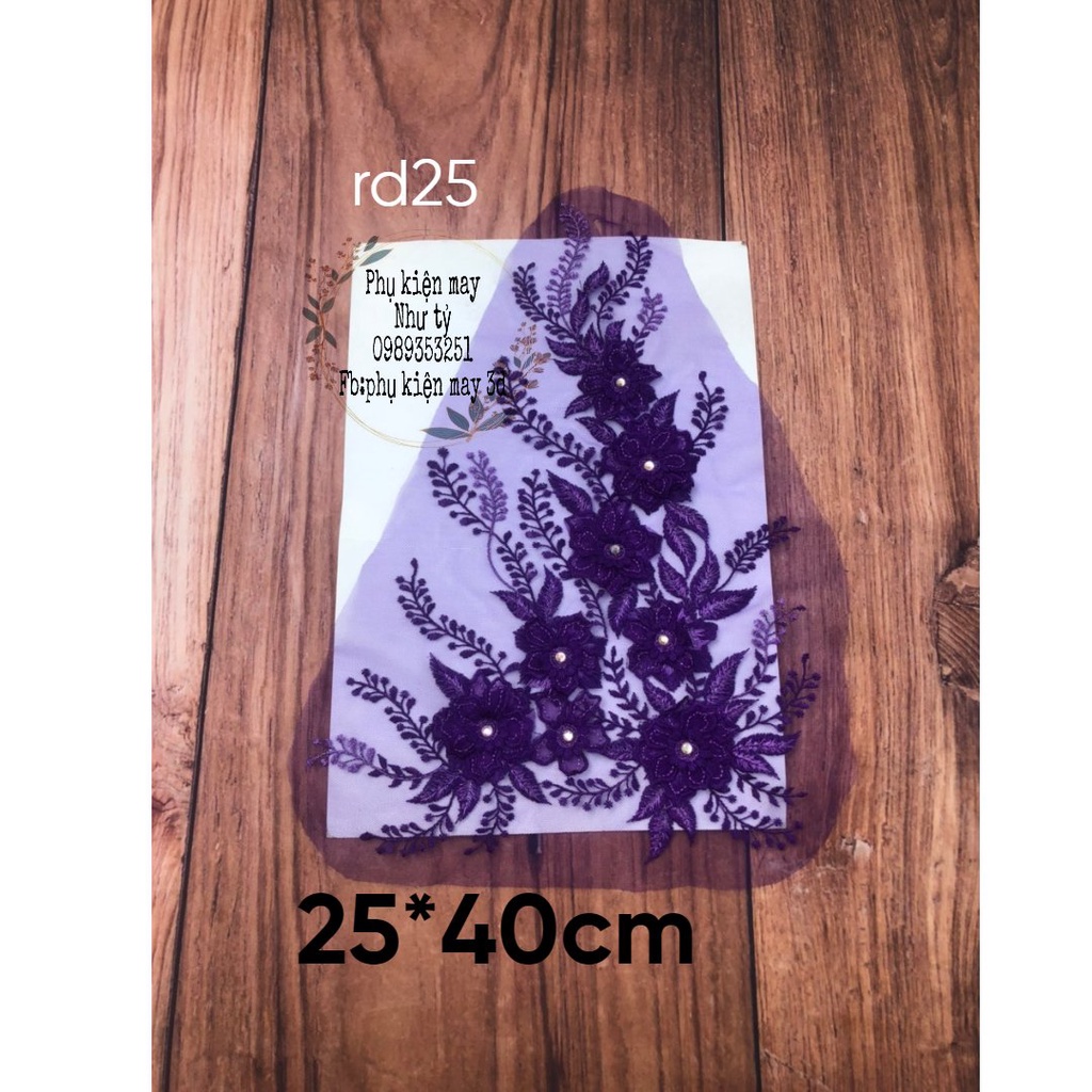 ren đắp hoa thêu trang trí 27cm