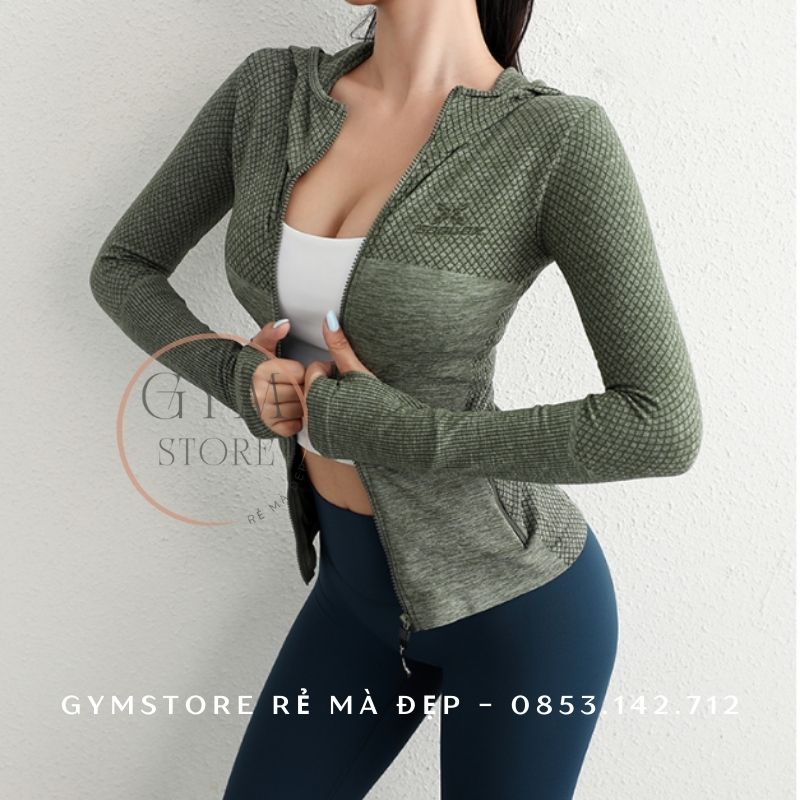 Áo Khoác Thể Thao Chống Nắng Nữ Dài Tay Ôm Body Siêu Tôn Dáng Thoáng Mát 𝑮𝒀𝑴𝑺𝑻𝑶𝑹𝑬 034