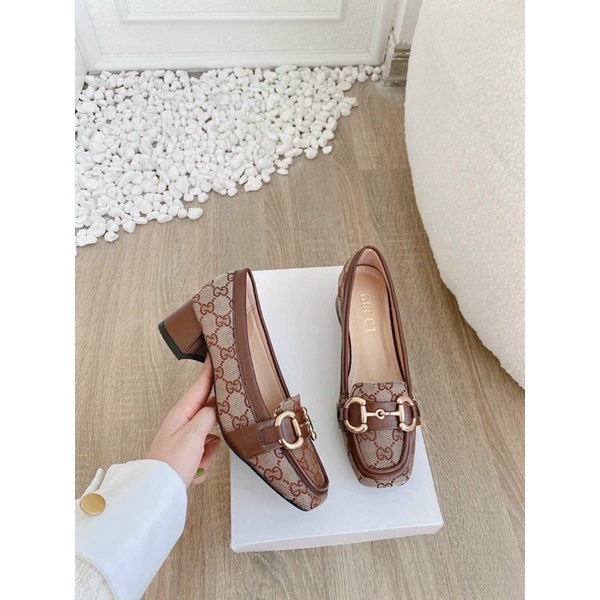 Giày nữ mũi vuông gót vuông 5 phân cao cấp siêu hot