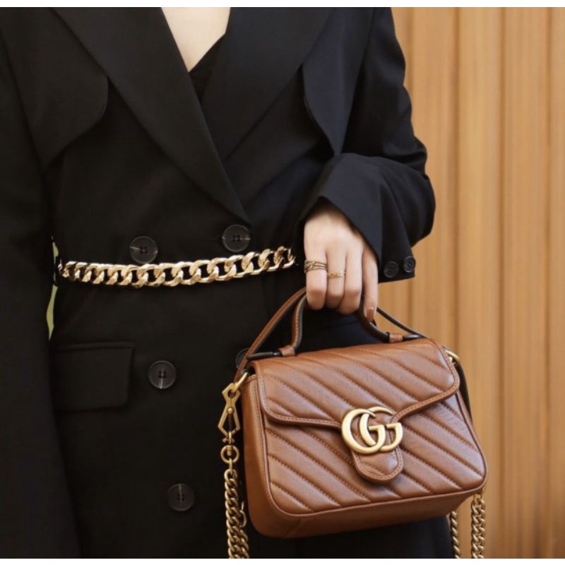 Túi xách nữ M.M da bò sz24cm kèm quai đeo cực chất fullbox 2 lớp