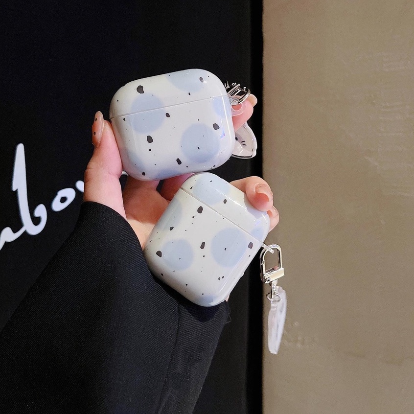 Vỏ Bảo Vệ Hộp Sạc Tai Nghe Bluetooth Không Dây AirPods 1 2 gen 3 pro2 2022 Bằng Chất Liệu Tpu Silicone Mềm Chống Sốc Hình Chú Mèo Chấm Bi