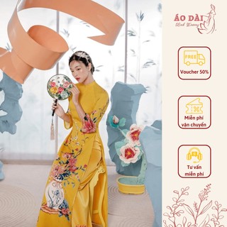 Áo dài nữ cách tân in hoa siêu đẹp Cao Cấp