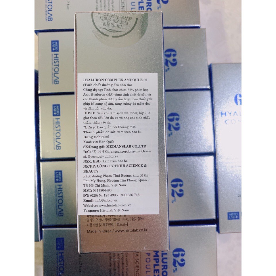 Tinh Chất Dưỡng Ẩm Histolab 62% Hyaluron Complex Ampoule 50ml