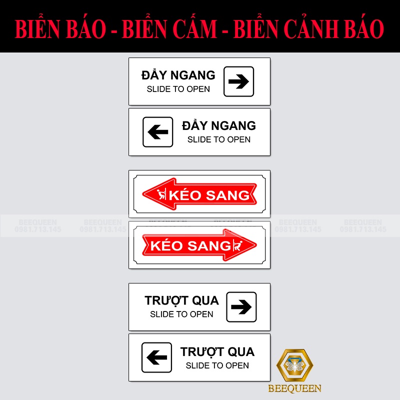 Biển Chỉ Dẫn Mở Cửa-Đẩy Cửa-Trượt Ngang