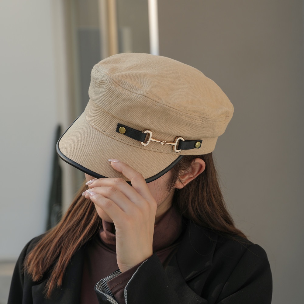 Mũ lưỡi trai beret có vành vải cotton có dây rút bên trong nón 3 màu