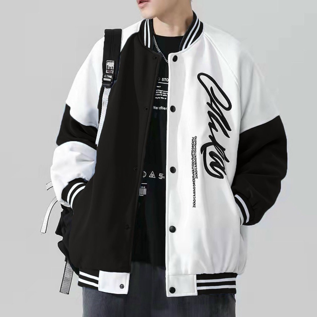 ( Mẫu Mới )Áo Khoác Bomber Nam Họa Tiết Chữ ALAKA Thiết Kế 2 Màu Nổi Chất Nỉ Mềm Mịn Phong Cách Thời Trang Hàn BL