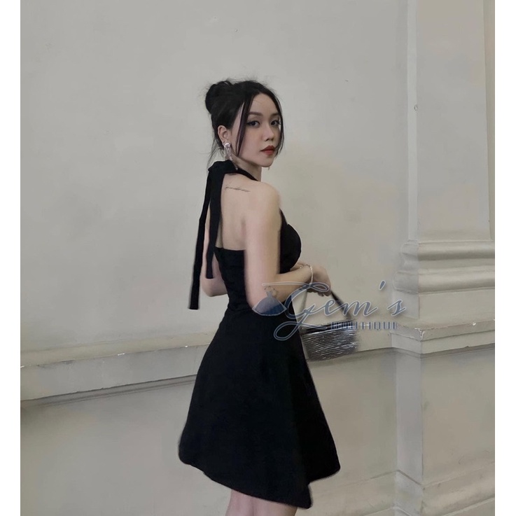 VÁY ĐẦM CÚP NGỰC THẮT NƠ SAU GÁY QUYẾN RŨ