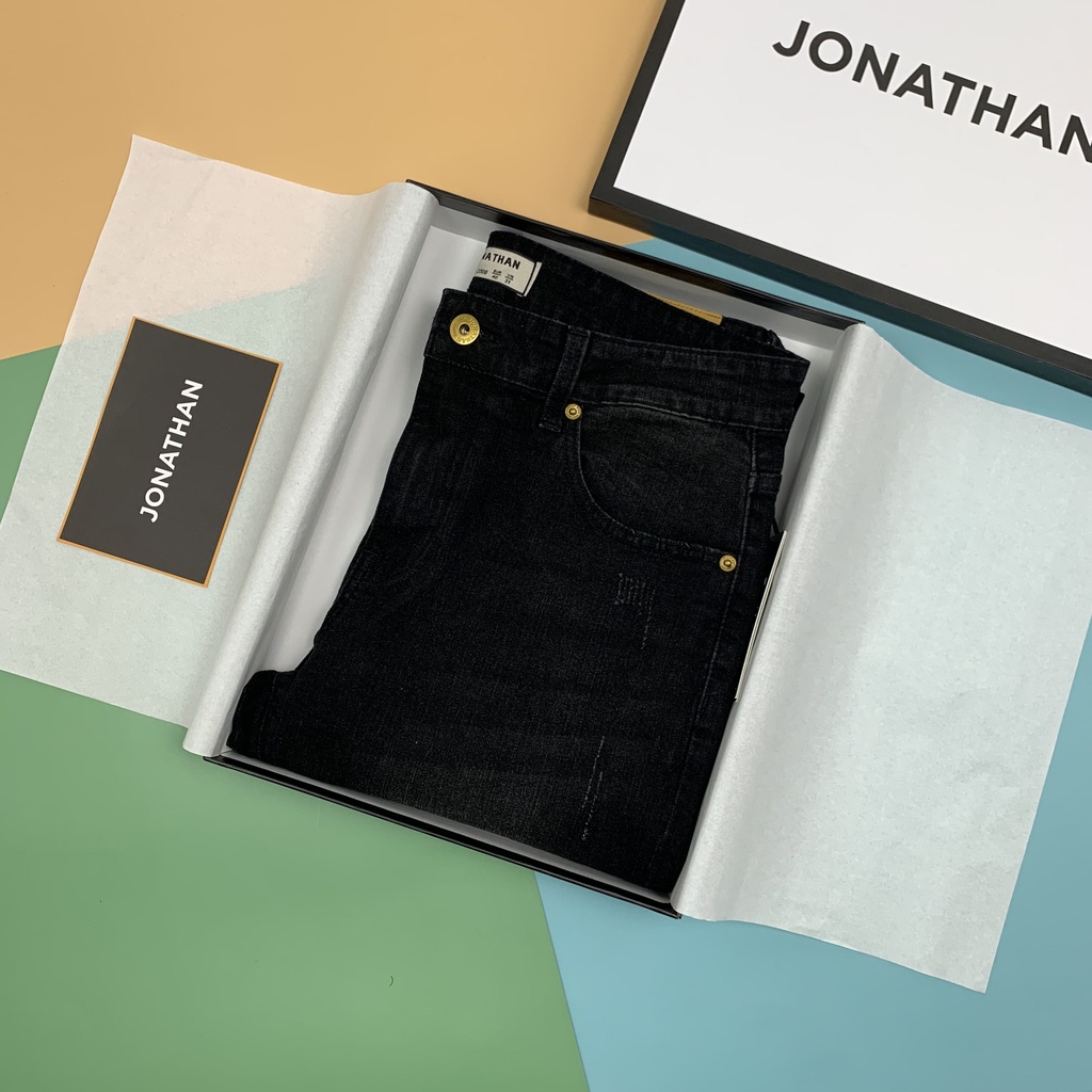 Quần jean nam đen mài xước JONATHAN QJ052 vải denim cao cấp co dãn nhẹ 4 chiều, form dáng chuẩn đẹp, hottrend