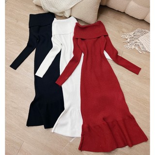 [ ẢNH TỰ CHỤP ] ĐẦM TRỄ VAI ĐUÔI CÁ -LEN 60 - anvintageclothes