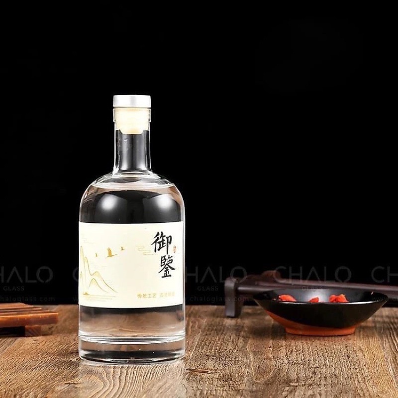 Chai Thuỷ Tinh Đựng Rượu 500ml - Chai Thuỷ Tinh Đựng Rượu Làm Quà Tết, Chưng Bày Quán Bar