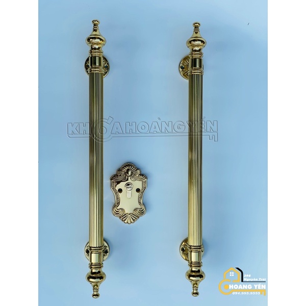 Khoá chìm thân bi bằng đồng mạ vàng 24K, Khóa thân bi cửa mở hai chiều lắp cùng tay nắm cửa cổng ELP690