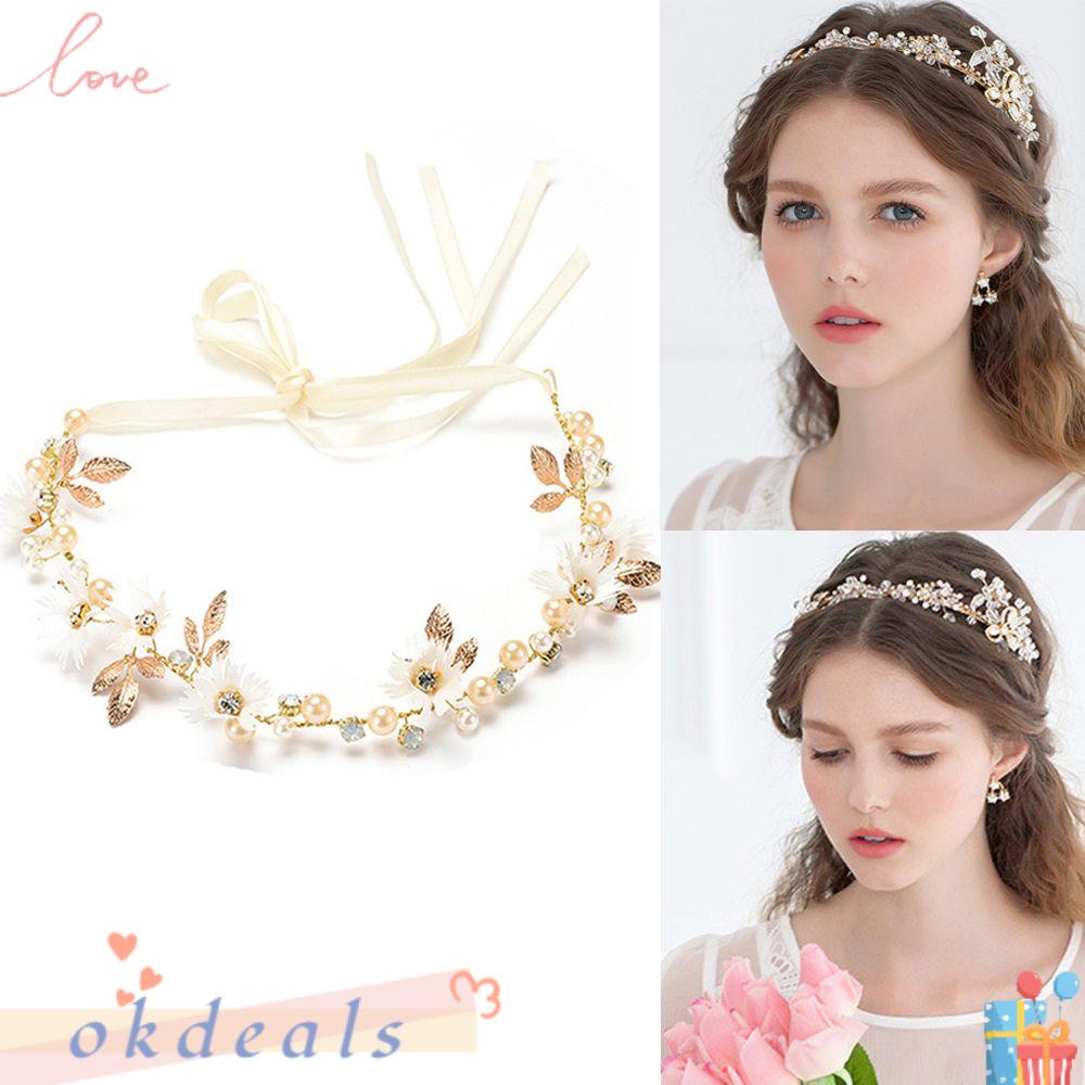 Băng Đô Cài Tóc Hình Vương Miện Họa Tiết Hoa Cho Nữ