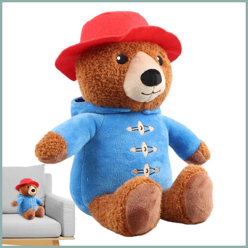 Gấu Teddy Nhồi Bông Hoạt Hình Đội Mũ Đỏ Và Vải Màu Xanh Dương Dễ Thương Dùng Làm Quà Tặng Giáng Sinh yunvn yunvn