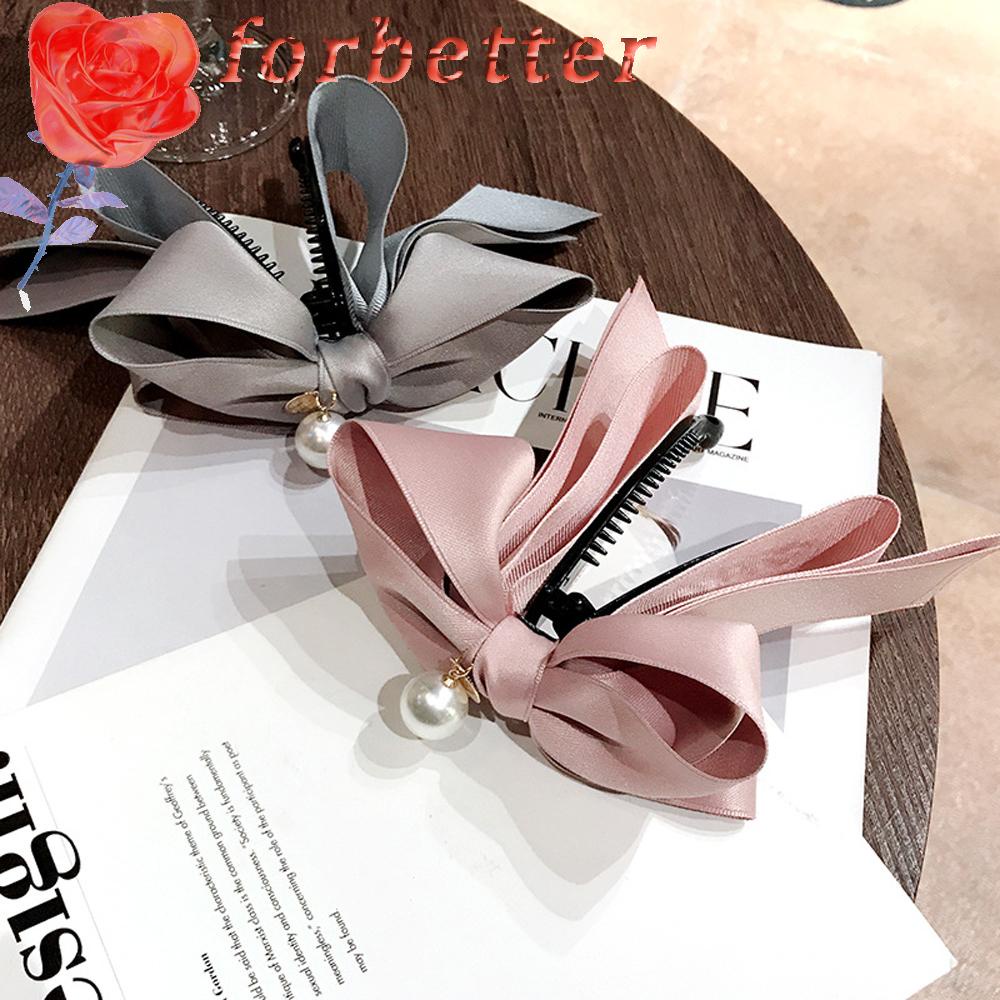 Kẹp Tóc Nơ Đính Ngọc Trai Giả Thời Trang Cho Nữ