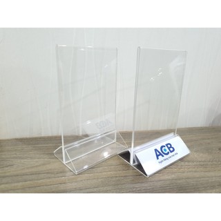 Menu mica để bàn qr code đế tam giác a4, a5, a6