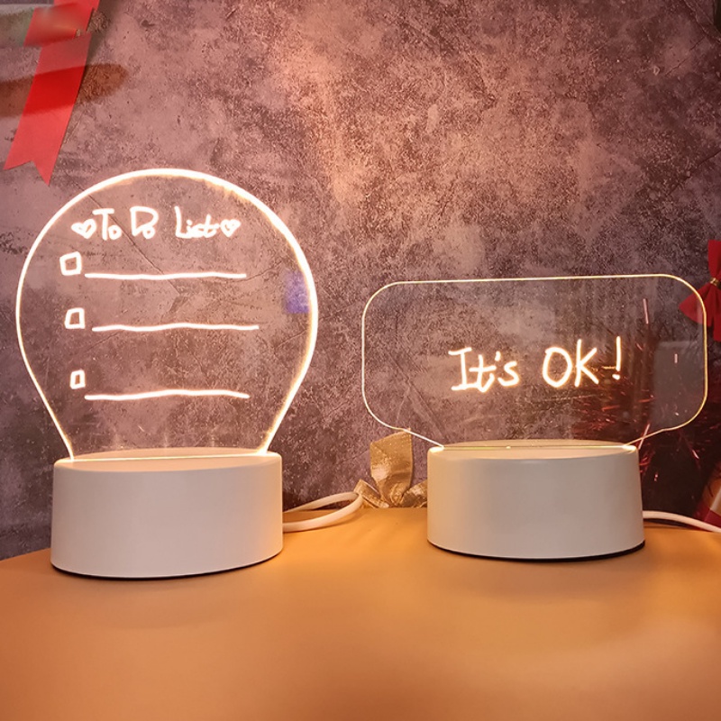 Bảng Ghi Chú Bằng Acrylic Có Đèn LED Và Cổng Sạc USB Cho Phòng Ngủ Trẻ Em