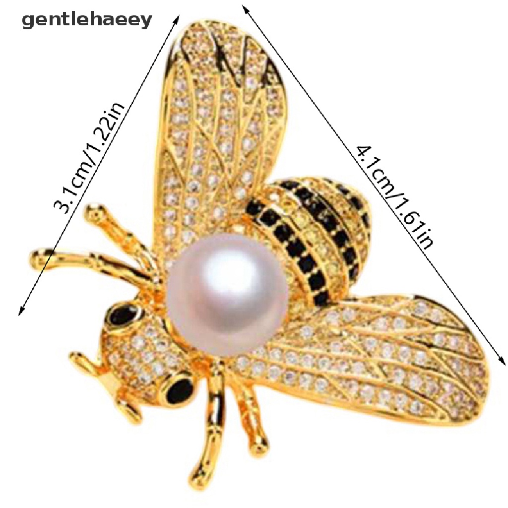 Ghim Cài Áo Hình Chú Ong Đính Đá Pha Lê / Ngọc Trai Vui Nhộn Thời Trang