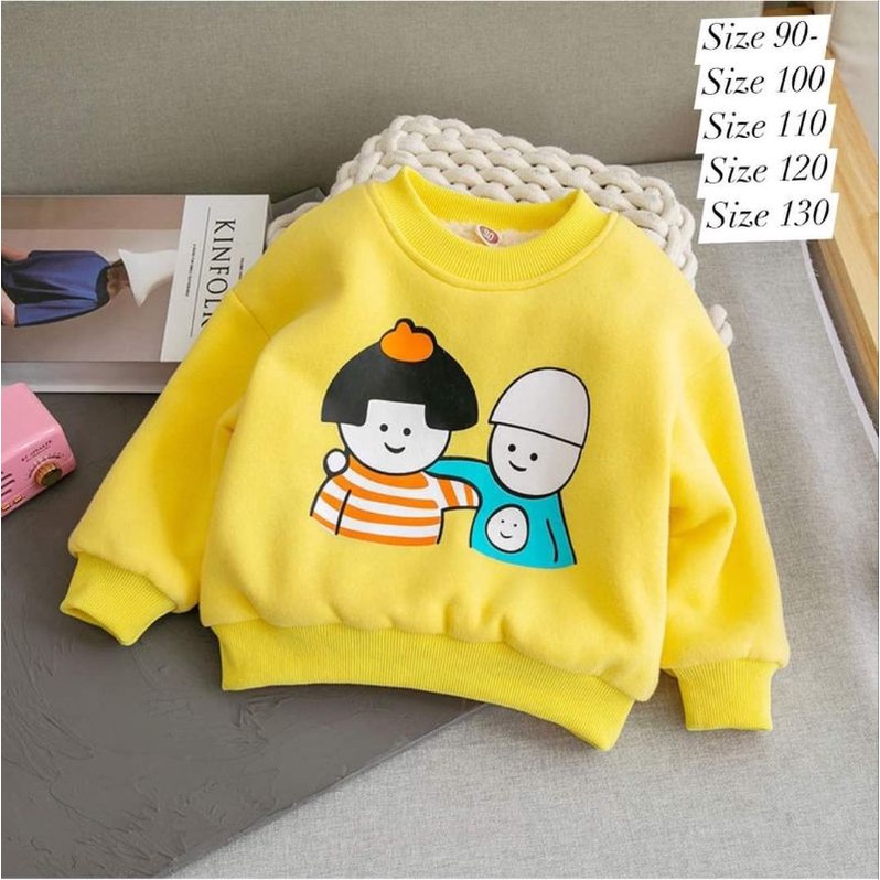 H159 - Áo Nỉ Dài Tay Cho Bé Họa Tiết Ngộ Nghĩnh
