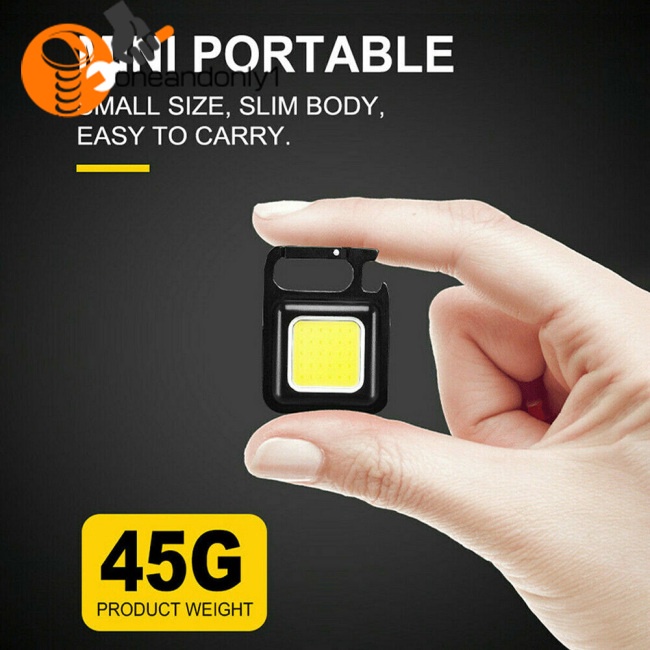 Móc Khóa Đèn Pin Mini 800 Lumens 3 Chế Độ Kèm Đồ Khui Nắp Chai Sạc Usb Tiện Dụng