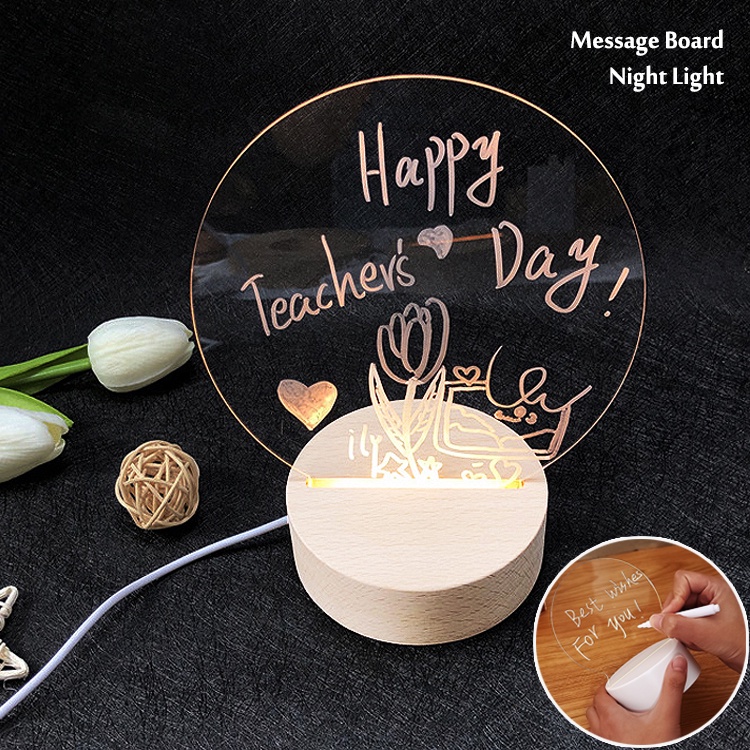 Bộ Bảng Vẽ Bằng Acrylic Phát Sáng Trong Suốt Kèm Sạc USB Độc Đáo Trang Trí Nhà Cửa