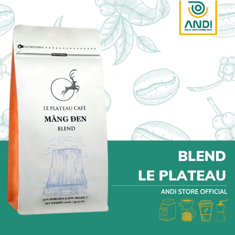 Cà Phê Nguyên Chất Măng Đen Blend Le Plateau Kết Hợp 80% Robusta Và 20% Aribica Núi Cao, Vị Đậm Đà, Chuẩn Gu Việt