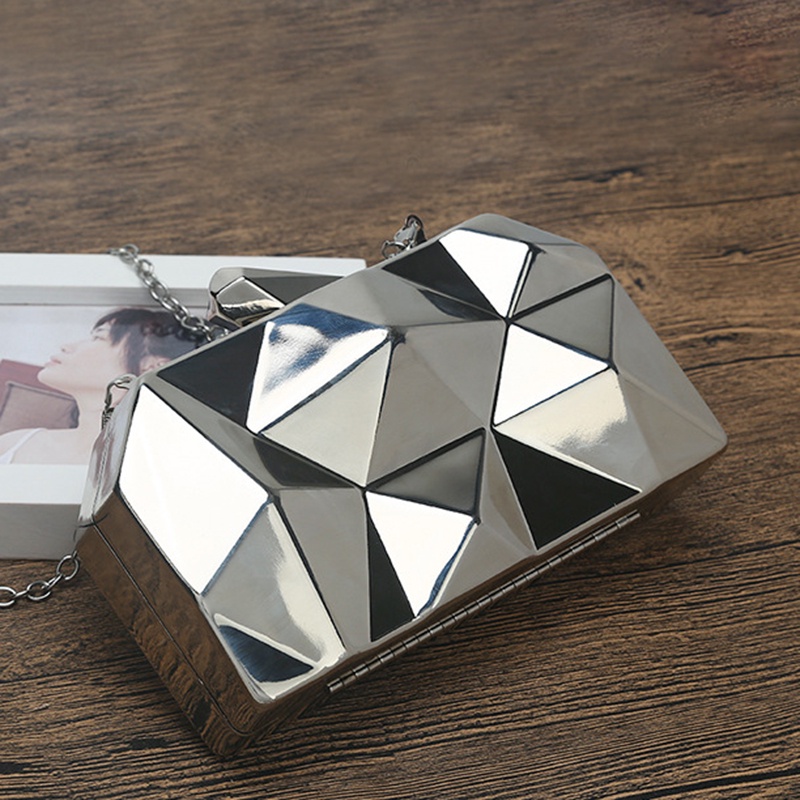 Túi xách IELGY dạng hộp sắt đính kim cương giả phong cách Hàn Quốc độc đáo cho nữ