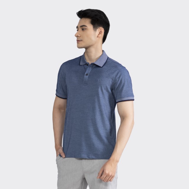 Áo polo nam INSIDEMEN chất thoáng khí thoải mái vải cotton trơn basic phối bo có viền tay kiểu dáng công sở IPS005S2