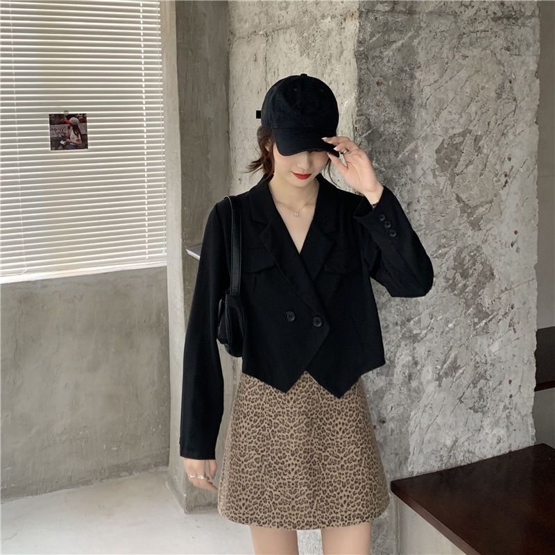 Áo Khoác Ngắn Dáng Rộng Phong Cách Hàn Quốc Thời Trang Cho Nữ croptop blazer